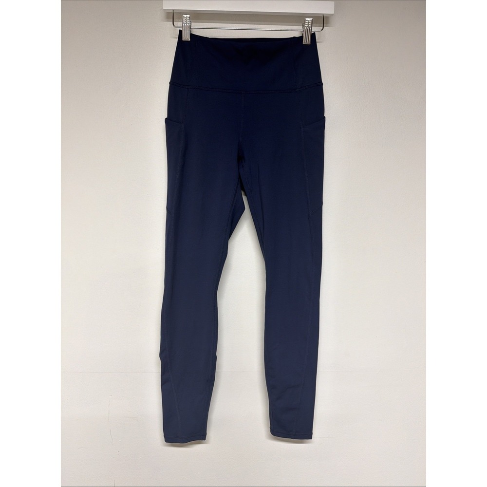Fabletics Salar Leggings Womens Medium Blue Compression Athletic Pockets Skinny